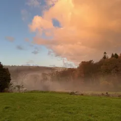 Sunset over fields