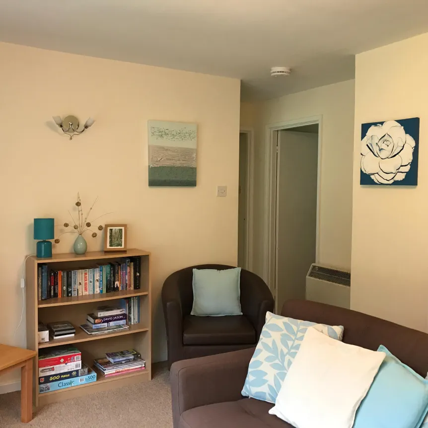 The lounge space in Camellia Cottage at Spreacombe Holiday Cottages