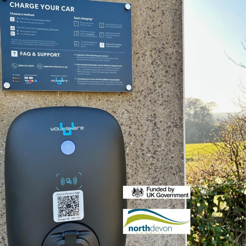 EV charging point for Spreacombe Gardens Holiday Guests 