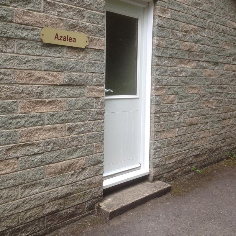 Azalea cottage, showing the door step for disability purposes 