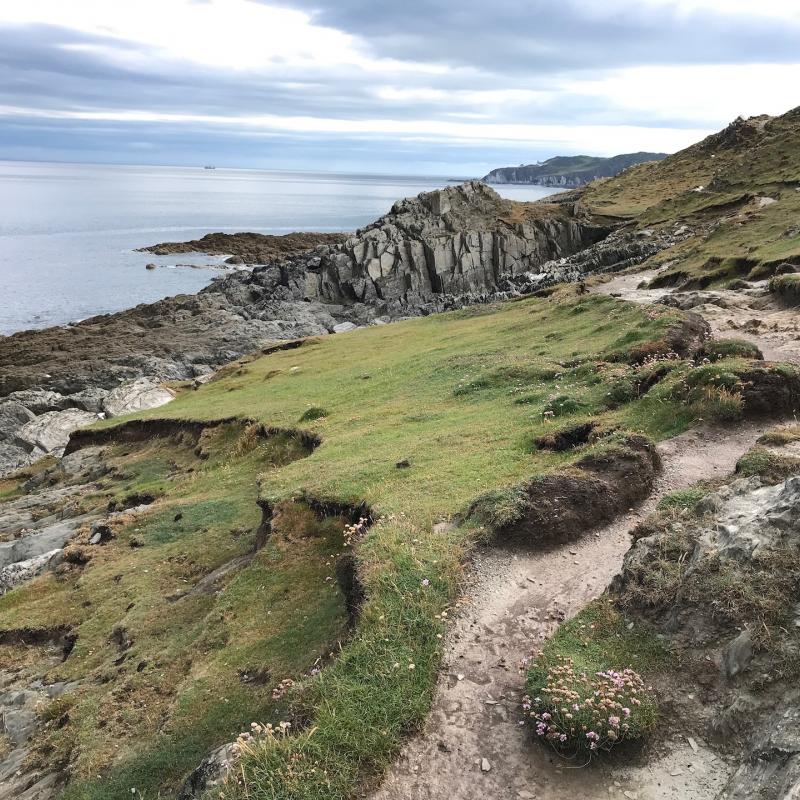 Empty Cliff path by Mortehoe Point