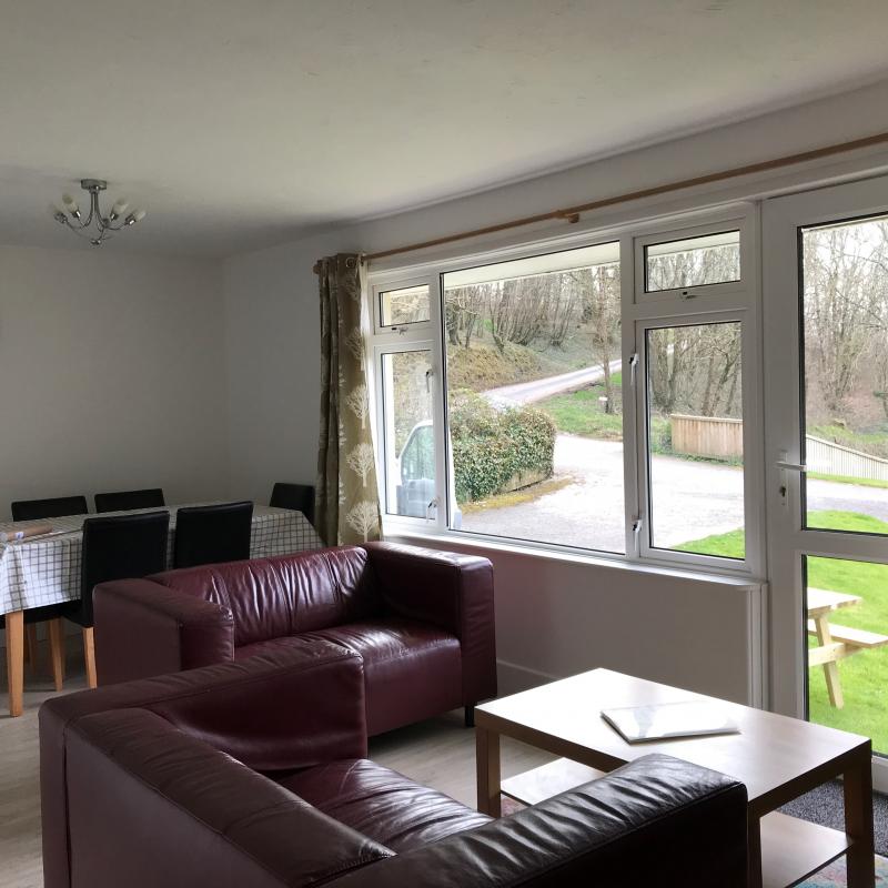 The main living room in Azalea cottage, Spreacombe. Dogs are welcome