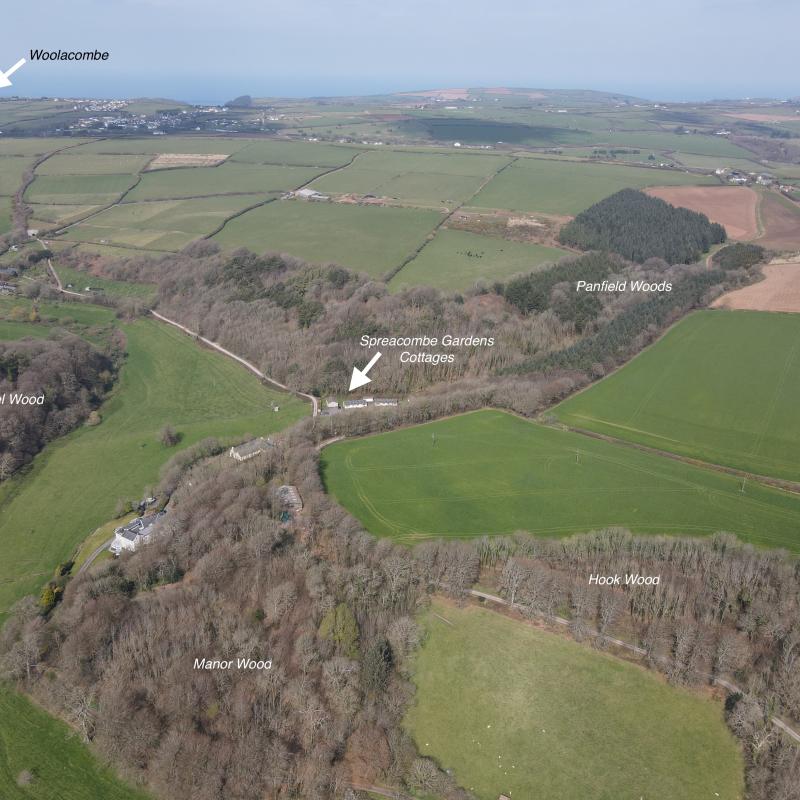 Spreacombe Drone photograph, evening light 