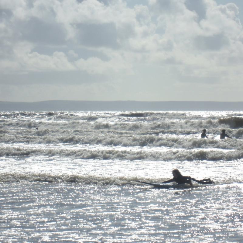 Surfing at Woolacombe