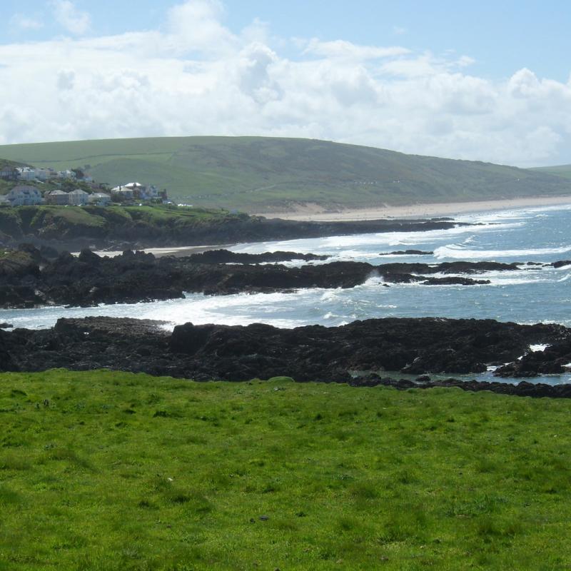 cliffs and beach view from the coastal path. Looking towards Woolacombe